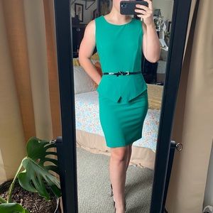 GREEN PEPLUM DRESS 👗🌿